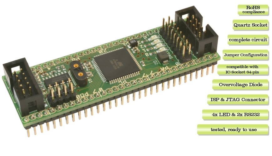 thumbnail image 2 of DC 5V ATmega128 AVR Core Development Board – Minimum System Module With ISP/JTAG 2 of 6